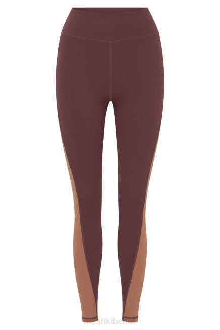 Kleidung Meshki Libby-Leggings mit zweifarbigem Einsatz Mahagoni/Tan 2F8B1475