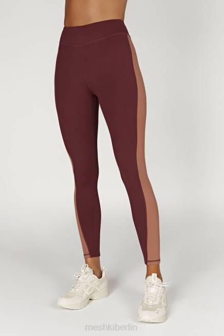 Kleidung Meshki Libby-Leggings mit zweifarbigem Einsatz Mahagoni/Tan 2F8B1475
