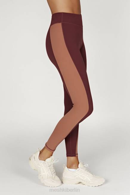 Kleidung Meshki Libby-Leggings mit zweifarbigem Einsatz Mahagoni/Tan 2F8B1475