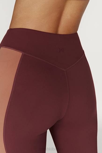 Kleidung Meshki Libby-Leggings mit zweifarbigem Einsatz Mahagoni/Tan 2F8B1475