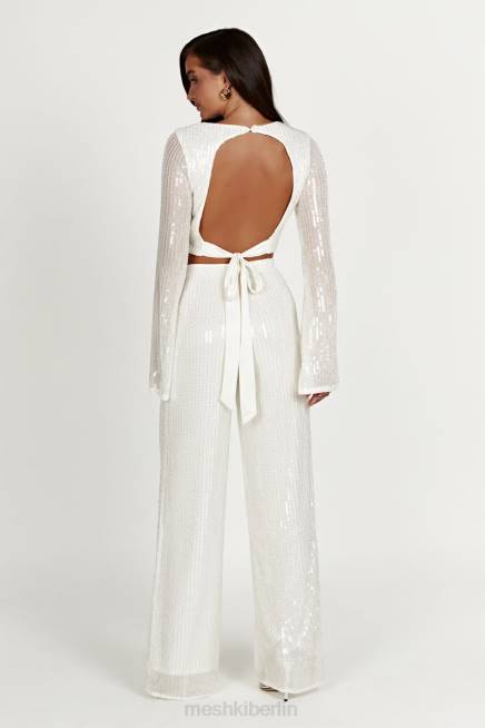 Kleidung Meshki Diaz-Paillettenhose Weiß 2F8B1356