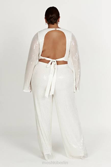 Kleidung Meshki Diaz-Paillettenhose Weiß 2F8B1356