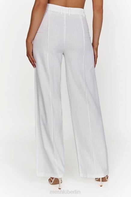 Kleidung Meshki Julie Leinenhose mit weitem Bein Weiß 2F8B1518