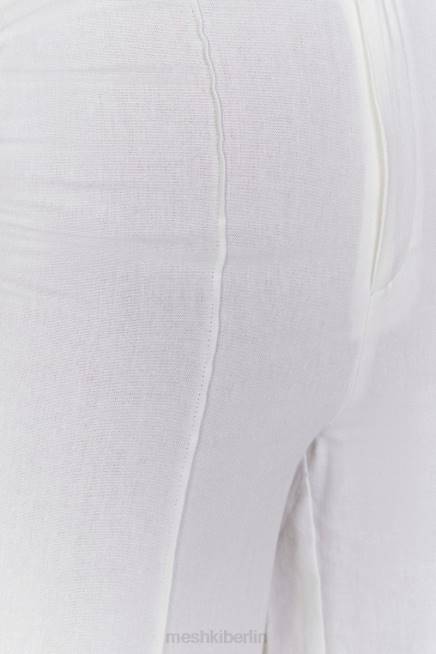 Kleidung Meshki Julie Leinenhose mit weitem Bein Weiß 2F8B1518