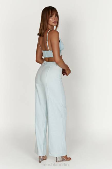 Kleidung Meshki Julie Leinenhose mit weitem Bein puderblau 2F8B1519