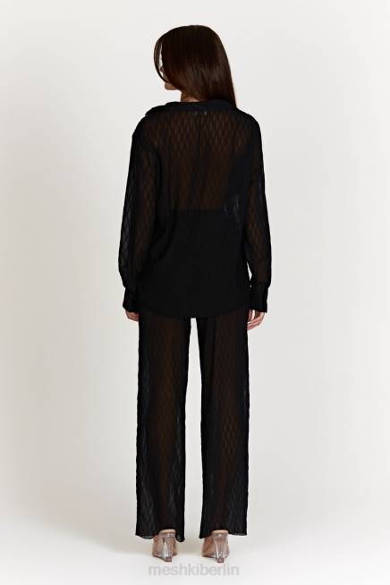 Kleidung Meshki Karla Wave-Faltenhose Schwarz 2F8B1488