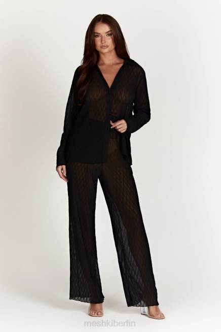 Kleidung Meshki Karla Wave-Faltenhose Schwarz 2F8B1488