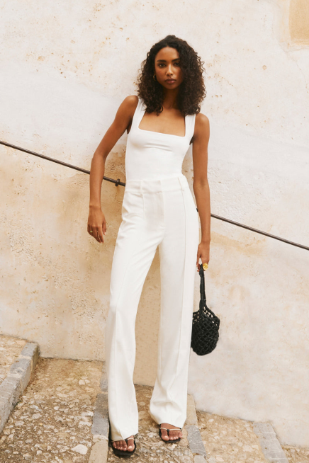 Kleidung Meshki Lisa-Anzughose mit hoher Taille Elfenbein 2F8B1274