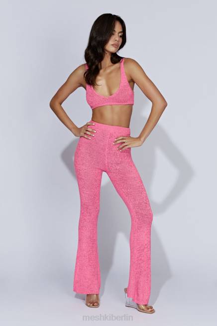 Kleidung Meshki Mary-Strick-Schlaghose Kaugummirosa 2F8B1581