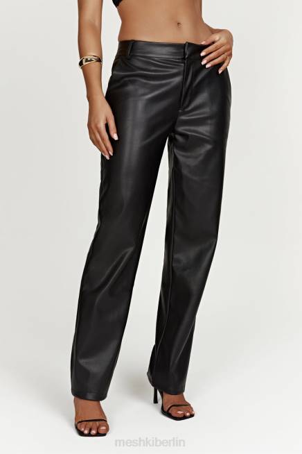 Kleidung Meshki Matilda Slouchy-Low-Rise-Hose aus Kunstleder Schwarz 2F8B1438