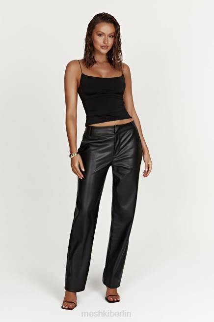 Kleidung Meshki Matilda Slouchy-Low-Rise-Hose aus Kunstleder Schwarz 2F8B1438