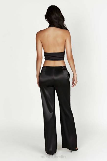 Kleidung Meshki Nicolette Satinhose mit niedrigem Bund Schwarz 2F8B1593