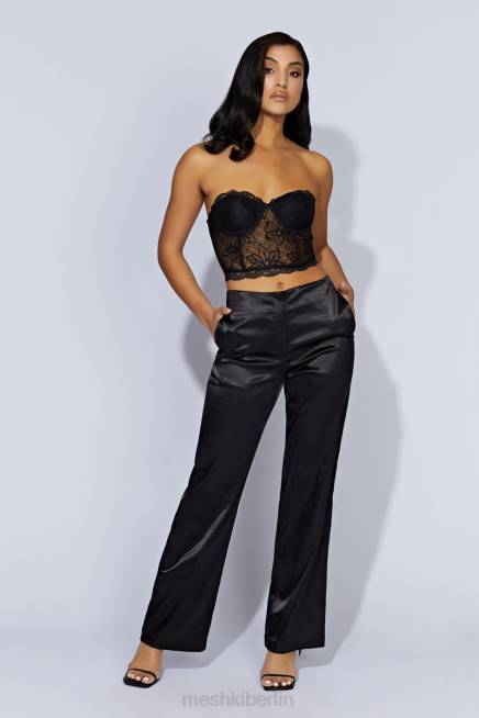 Kleidung Meshki Nicolette Satinhose mit niedrigem Bund Schwarz 2F8B1593