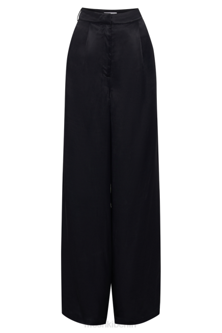 Kleidung Meshki Nour Satin-Hose mit weitem Bein Schwarz 2F8B1364