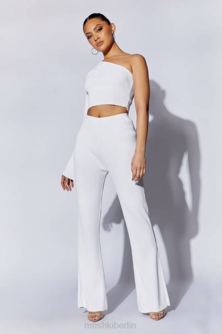 Kleidung Meshki Rue-Strick-Schlaghose Weiß 2F8B1513