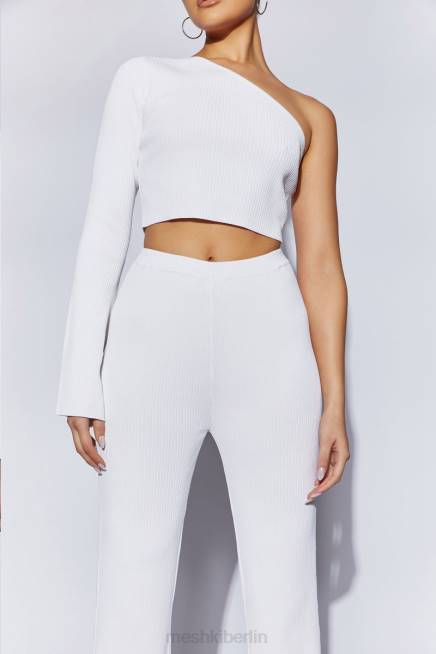 Kleidung Meshki Rue-Strick-Schlaghose Weiß 2F8B1513