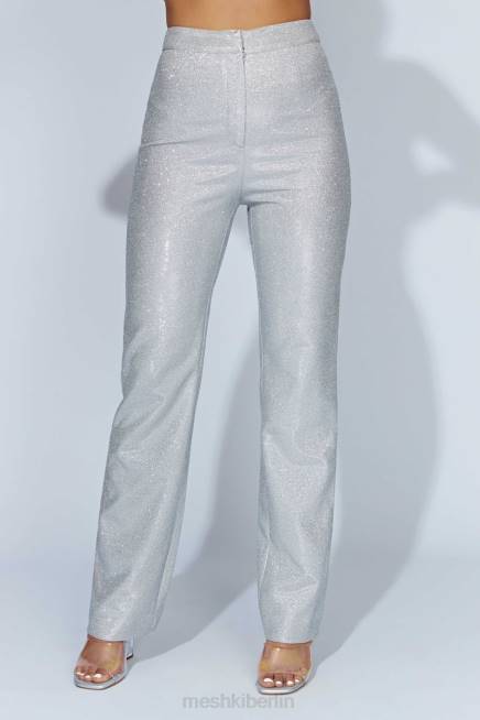 Kleidung Meshki Schimmernde Hose mit geradem Bein von Lisette Silber 2F8B1558