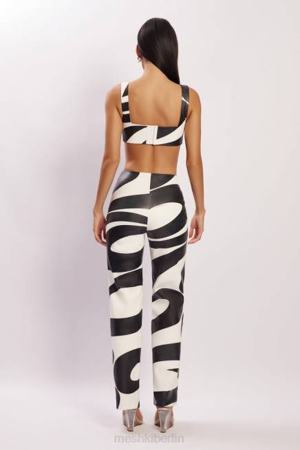 Kleidung Meshki Stevie V-PU-Hose mit Frontprint Wirbeldruck 2F8B1464