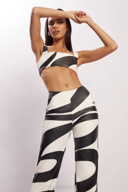 Kleidung Meshki Stevie V-PU-Hose mit Frontprint Wirbeldruck 2F8B1464