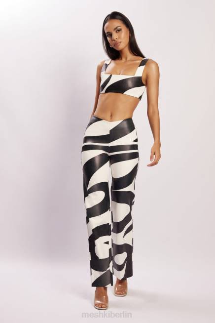 Kleidung Meshki Stevie V-PU-Hose mit Frontprint Wirbeldruck 2F8B1464