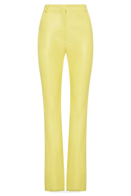 Kleidung Meshki Tyra-Hose aus Kunstleder mit geradem Bein Zitrone 2F8B1584