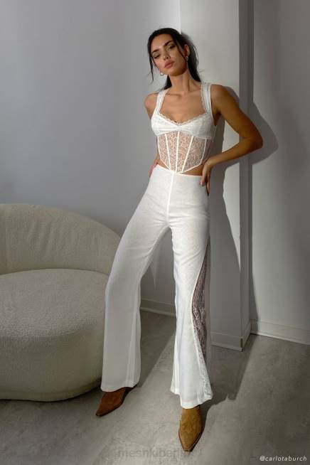 Kleidung Meshki estee geteilte Spitzenhose Weiß 2F8B1413