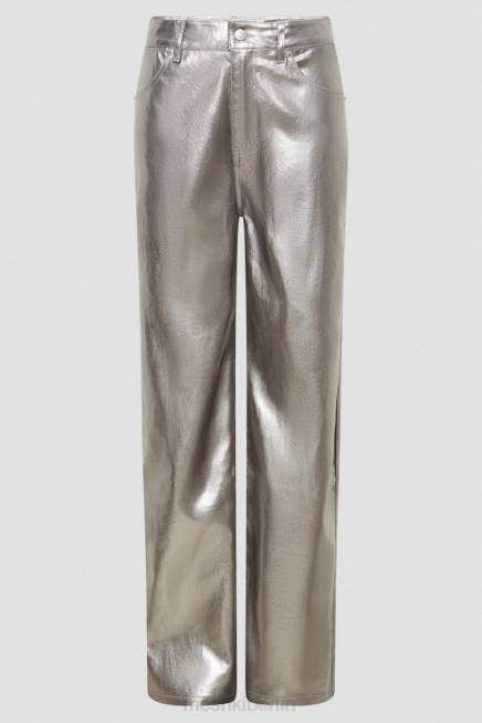 Kleidung Meshki Gerade Jeans „Minnie“ in Metallic-Optik Silber 2F8B1270