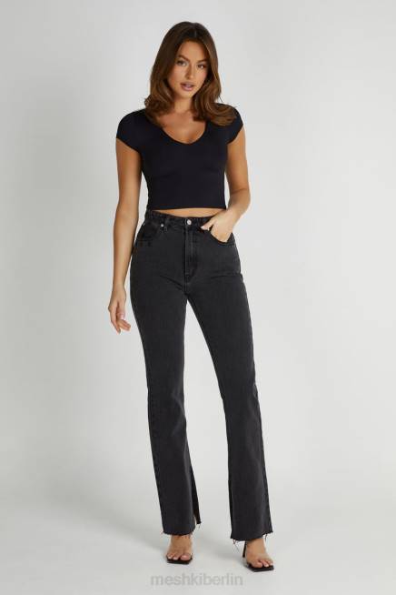 Kleidung Meshki Lauren Jeans mit geradem Bein schwarz gewaschen 2F8B1232