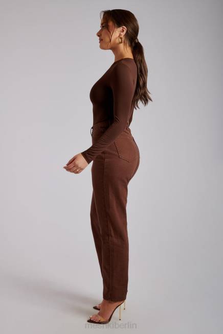 Kleidung Meshki Millicent schlichte, steife Mom-Jeans Schokolade 2F8B1341