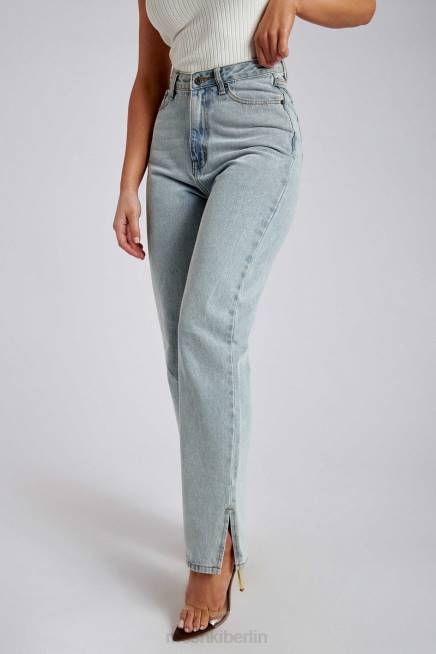 Kleidung Meshki Pia-Jeans mit seitlichem Schlitz und weitem Bein hellblau 2F8B1382
