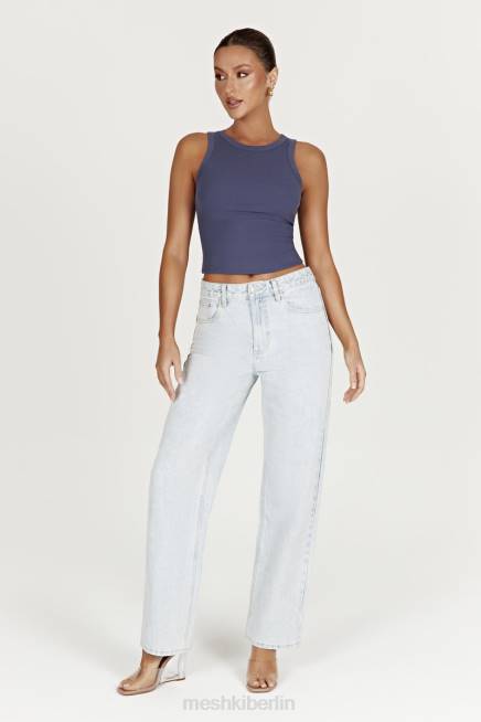 Kleidung Meshki Rumi lässige Low-Rise-Jeans hellblau 2F8B1490
