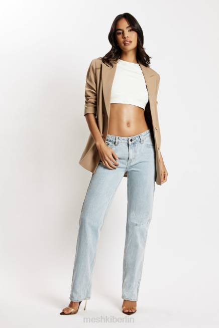 Kleidung Meshki Sonya-Denimjeans mit niedrigem Bund hellblau 2F8B1610