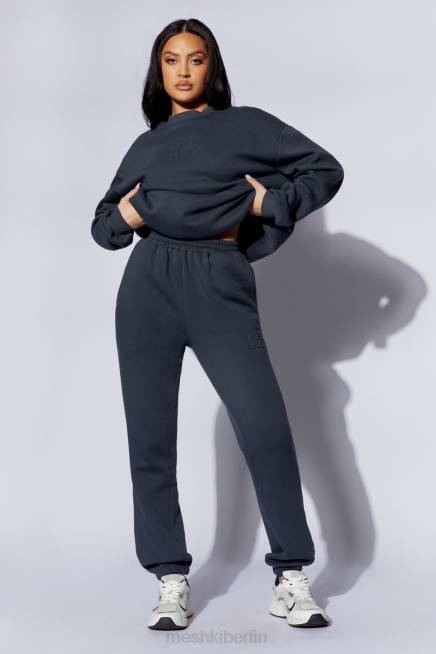 Kleidung Meshki Jogginghose aus Fleece mit Schmirgelprägung Holzkohle 2F8B1479