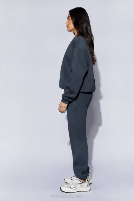 Kleidung Meshki Jogginghose aus Fleece mit Schmirgelprägung Holzkohle 2F8B1479