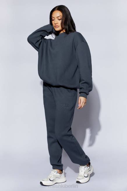 Kleidung Meshki Jogginghose aus Fleece mit Schmirgelprägung Holzkohle 2F8B1479