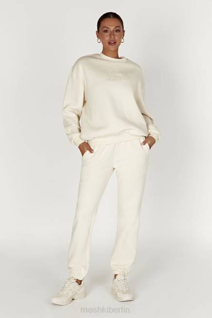 Kleidung Meshki Jogginghose aus Fleece mit Schmirgelprägung Knochen 2F8B1480