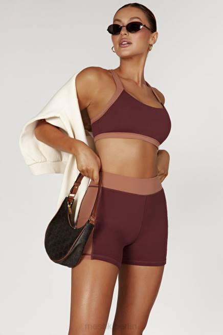 Kleidung Meshki Taleah zweifarbige Shorts Mahagoni/Tan 2F8B1467