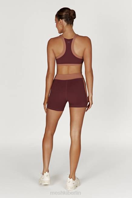 Kleidung Meshki Taleah zweifarbige Shorts Mahagoni/Tan 2F8B1467