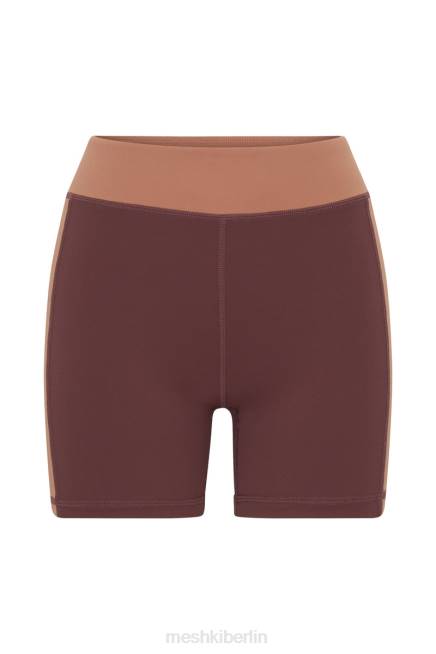 Kleidung Meshki Taleah zweifarbige Shorts Mahagoni/Tan 2F8B1467