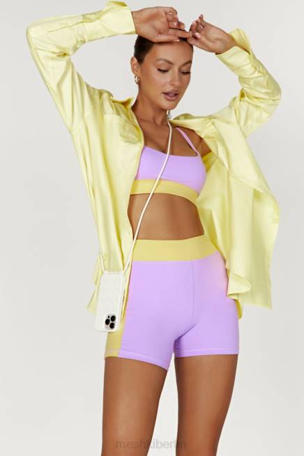 Kleidung Meshki Taleah zweifarbige Shorts lila/gelb 2F8B1474