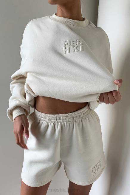 Kleidung Meshki reese geprägte Fleeceback-Shorts Knochen 2F8B1608