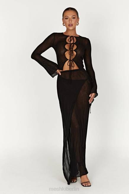 Kleidung Meshki Akari-Strick-Maxirock Schwarz 2F8B1305