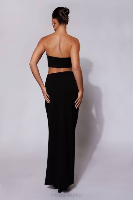 Kleidung Meshki Anastasia Diamant-Seil-Maxirock mit Schlitz Schwarz 2F8B1557