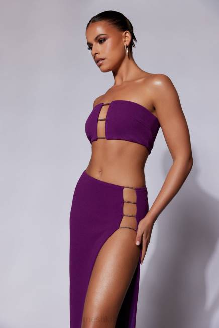 Kleidung Meshki Anastasia Diamant-Seil-Maxirock mit Schlitz Traube 2F8B1547