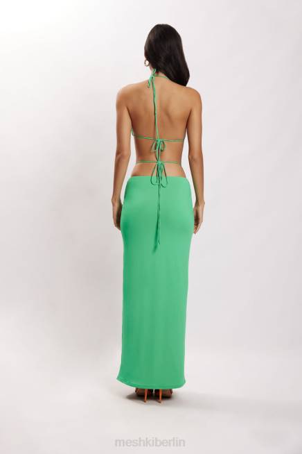 Kleidung Meshki Bernsteinfarbener geraffter Maxirock Grün 2F8B1573