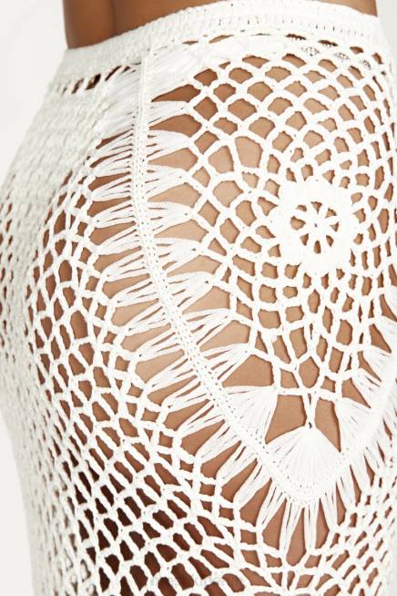 Kleidung Meshki Bonnie Häkel-Maxirock Weiß 2F8B1439