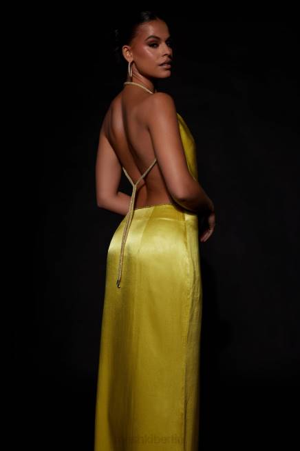 Kleidung Meshki Christie Diamant-Seil-Maxirock Chartreuse 2F8B1451