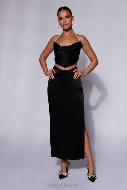 Kleidung Meshki Christie Diamant-Seil-Maxirock Schwarz 2F8B1476