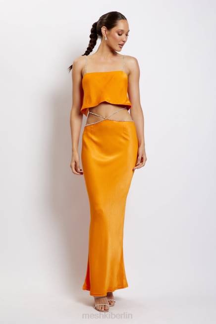 Kleidung Meshki Dayana-Maxirock mit Diamantbesatz Mandarin 2F8B1384