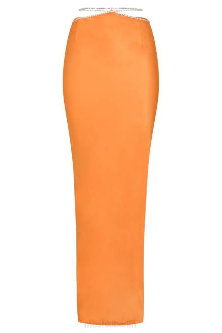 Kleidung Meshki Dayana-Maxirock mit Diamantbesatz Mandarin 2F8B1384